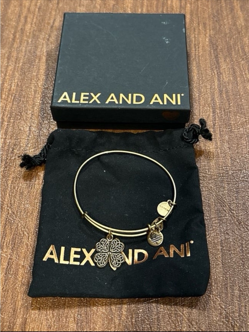 Alex and Ani Four Leaf Clover Charm Bangle